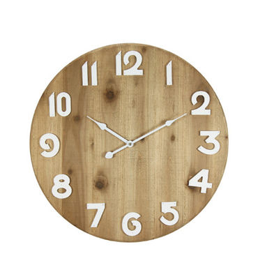 China Living Room Rustic Wooden Round Decorative Retro Wall Clock Wood Fashion Wooden Wall Clock factory