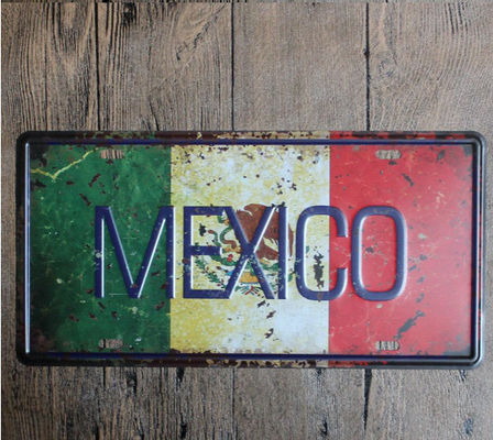 China Mexico National Flag Pattern Metal Tin Sign Retro Bar Home Pub Shop Wall Decor Painting Plaques Poster factory