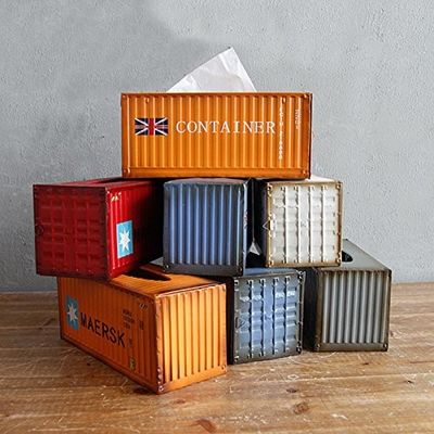 China 12.3x5.5x5.1 Inch Metal Tissue Box Holder Shipping Container Design factory
