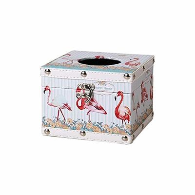 China Wooden Flamingo Tissue Box Holder Cube for Car Kitchen Bathroom Bar Hotel factory